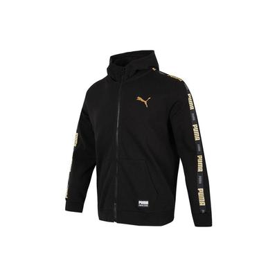 Puma FW22 Mikina s logem na zip Unisex bundy Černá 539532-01