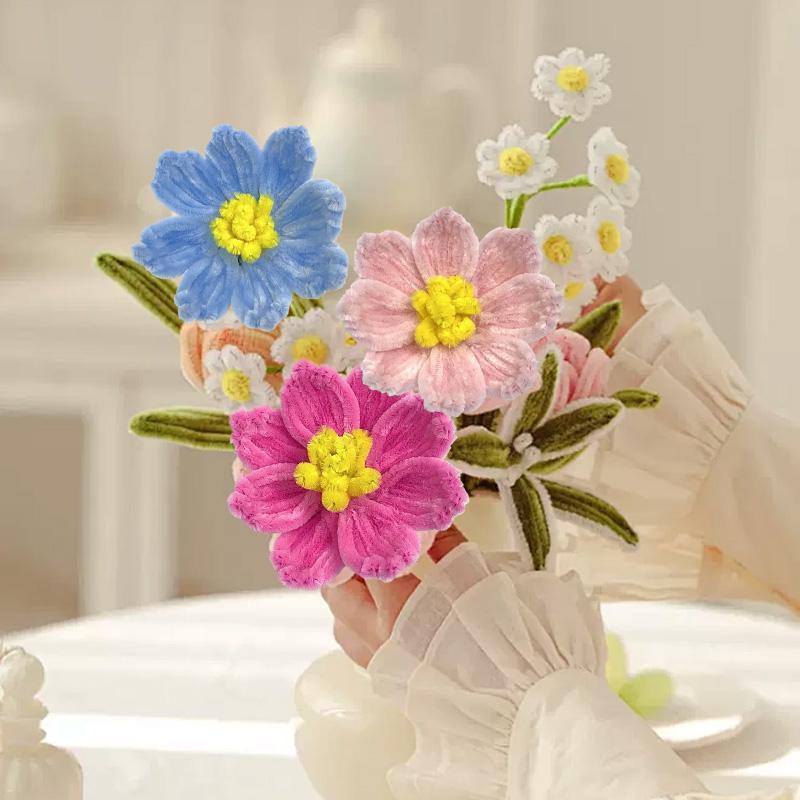 2Pcs Pipe Cleaner Friends Gift Home Decor 35CM Galsang Flower Branch Handmade Finished Flowers Woven Flower Auspicious Flower