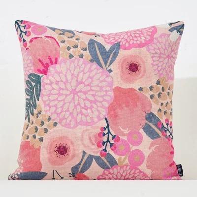 Colorful Flowers Throw Pillow Cover For Office Home Decor Sofa Car Cushion Cover Floral Print Pillow Case Square Cushion Case