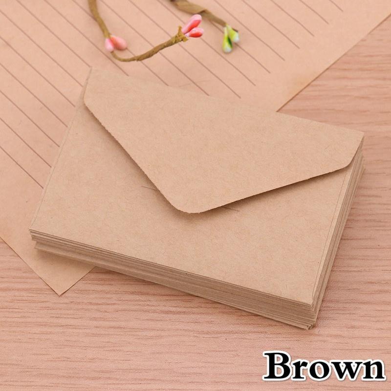 20PCS Blank Mini Kraft Paper Envelopes Wedding Invitation Envelope Gift Envelope