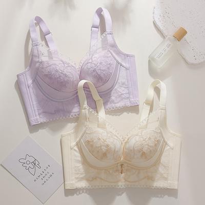 Mulberry Silk No Steel Ring Adjustment Type Small Chest Gathering Underwear Not Empty Cup Anti-sagging Sexy Collection Breast Bra Women