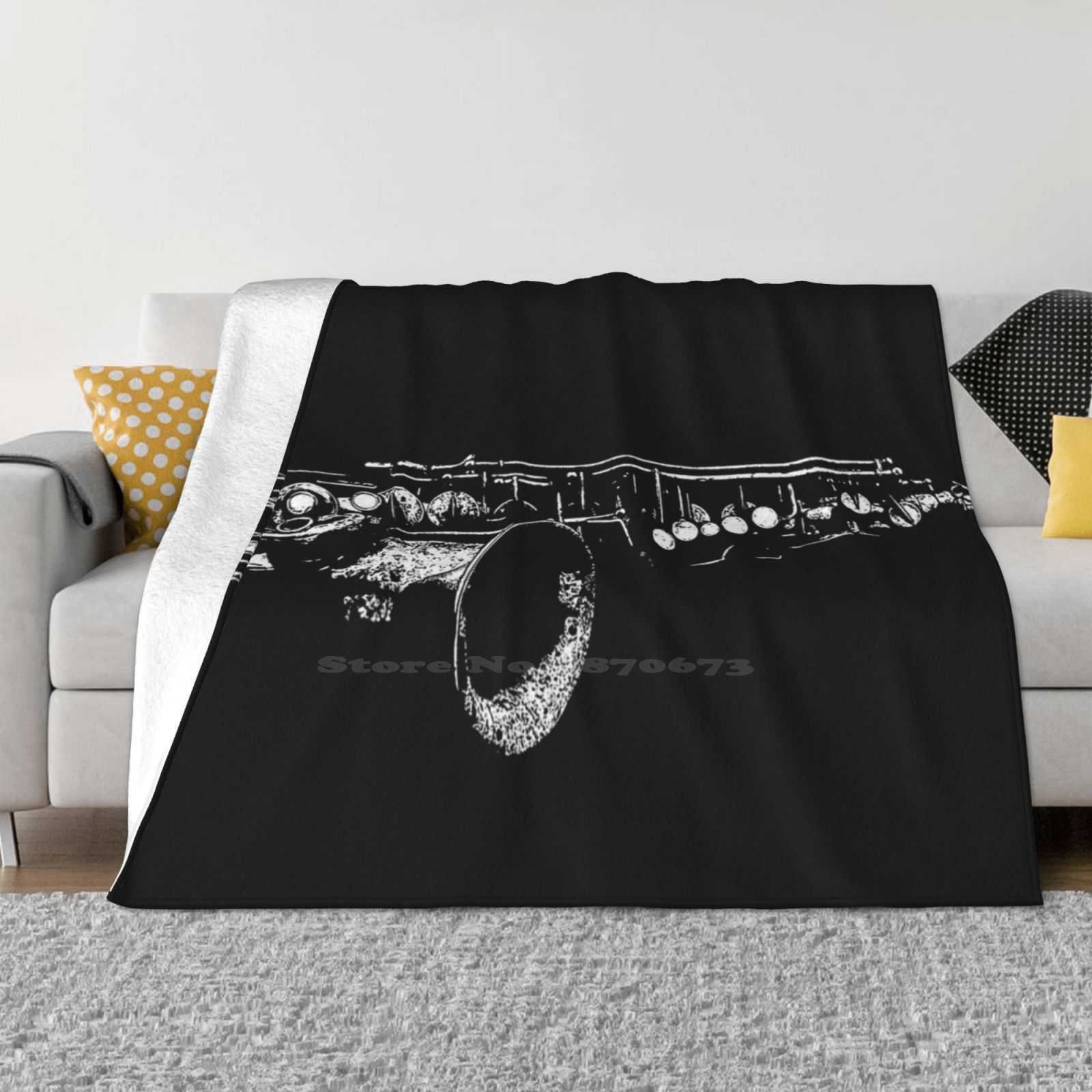 

Alto Saxophone Fashion Soft Warm Flannel Blanket Saxophone Instrument Alto Sax Music Horn Brass Jazz Funk 30x40in