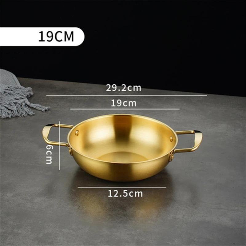 Commercial Stainless Steel Instant Noodle Pot Domestic Seafood Soup Pot Alcohol Stove Small Hotpot Korean Ramen Pot