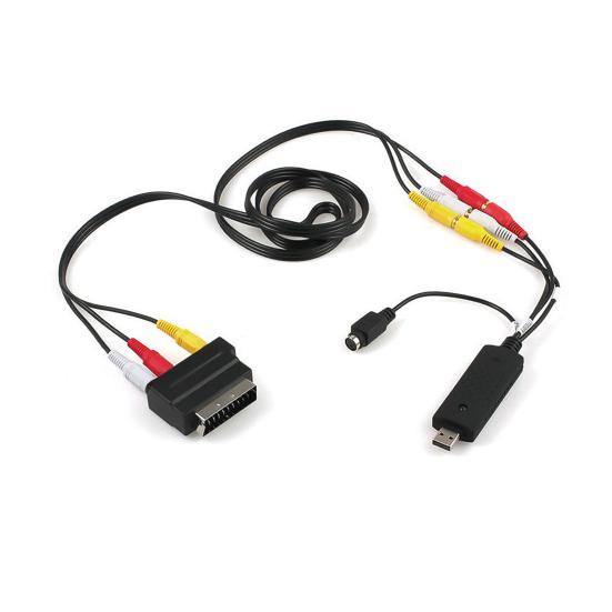 USB 2.0 Video Audio VHS to DVD HDD Converter Capture Card Scart RCA Adapter