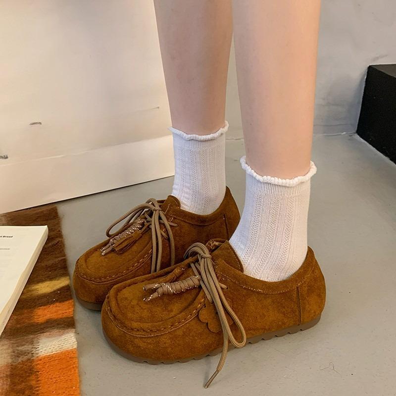 Fashion 2025 Early Autumn Doudou Shoes New Soft-soled Tassel Flat-soled Retro Lazy Slip-on Women's Singles