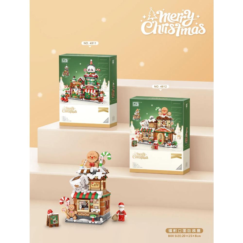 Panda Building Blocks  Toys  Ice Cream Shop Retail Store Architectures Model Assembly Toy Christmas Gifts for Adult