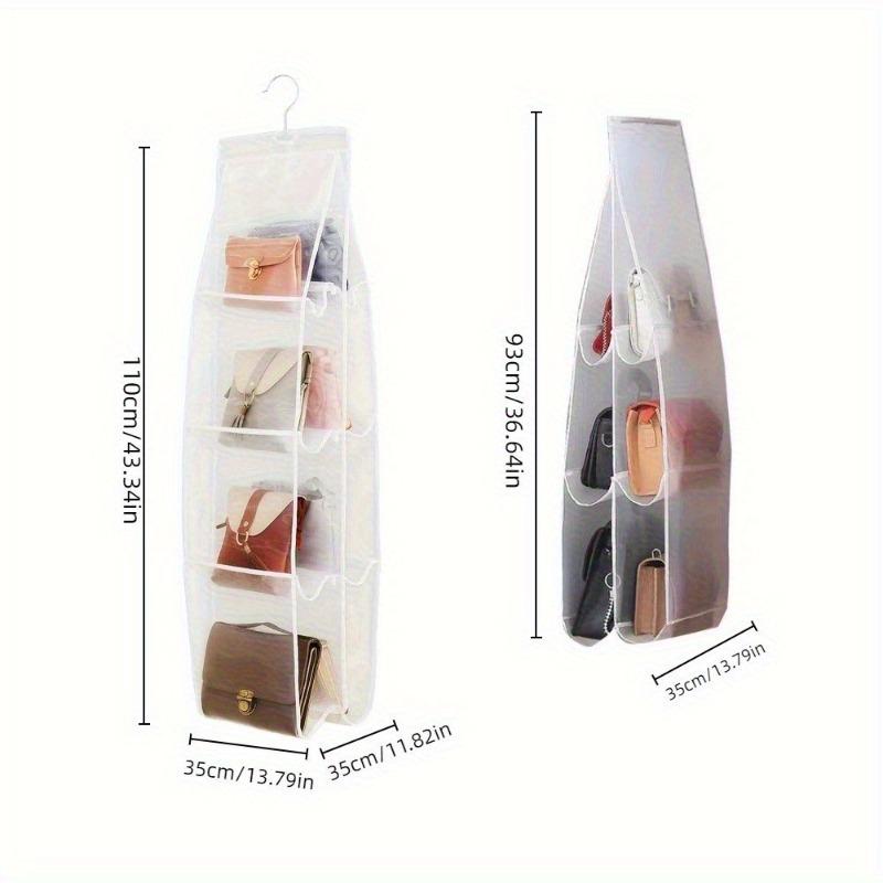 Multi-Layer Hanging Bag Organizer Transparent Storage Pouch for Handbags Purses Shoes and Sundries Perfect for Wardrobe Closet