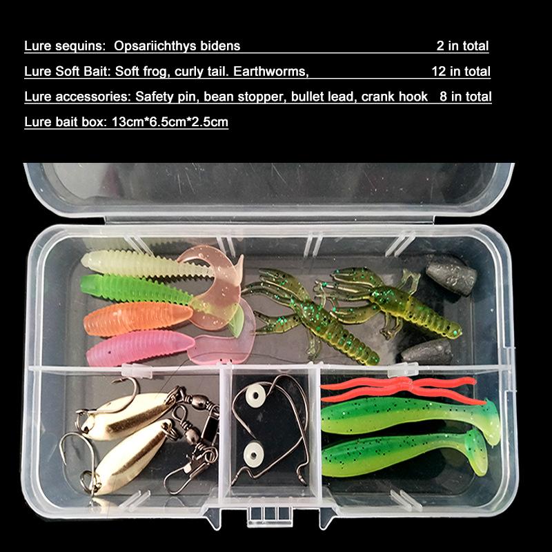 Lua Bait Set Lua Bait Fake Bait Lua Sequins Soft Bait Bucktails Ray Frog Minnow Bionic Boxed Set A