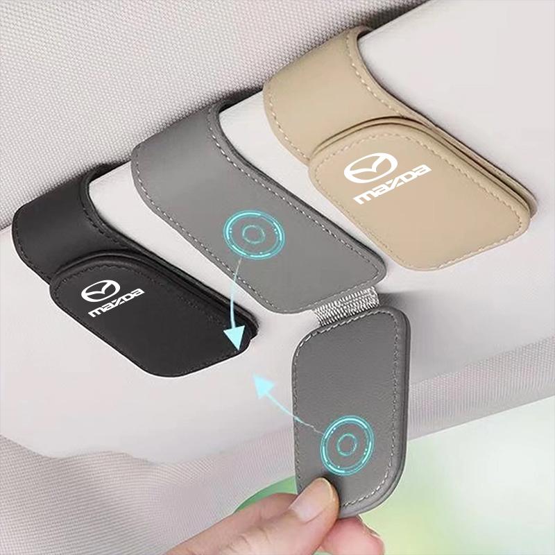 Car sunshade glasses hook clip bracket magnetic multifunctional storage accessory For Mazda 3 6 CX5 2 CX3 CX9 MX5 RX8