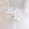 Flauschige Mädchen-Partykleider, weiße Spitze, Schleife, Bridemaid, Hochzeit, Prinzessin, Kinderkleid für Mädchen, halbe Ärmel, Geburtstagskleid, Kostüm