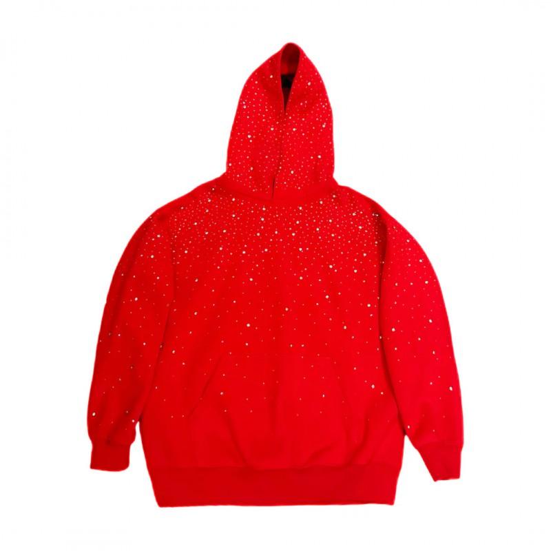 Studded Starry Sky Hooded Zip-Up Sweatshirt Unisex Streetwear Oversized Long Sleeve Pullover