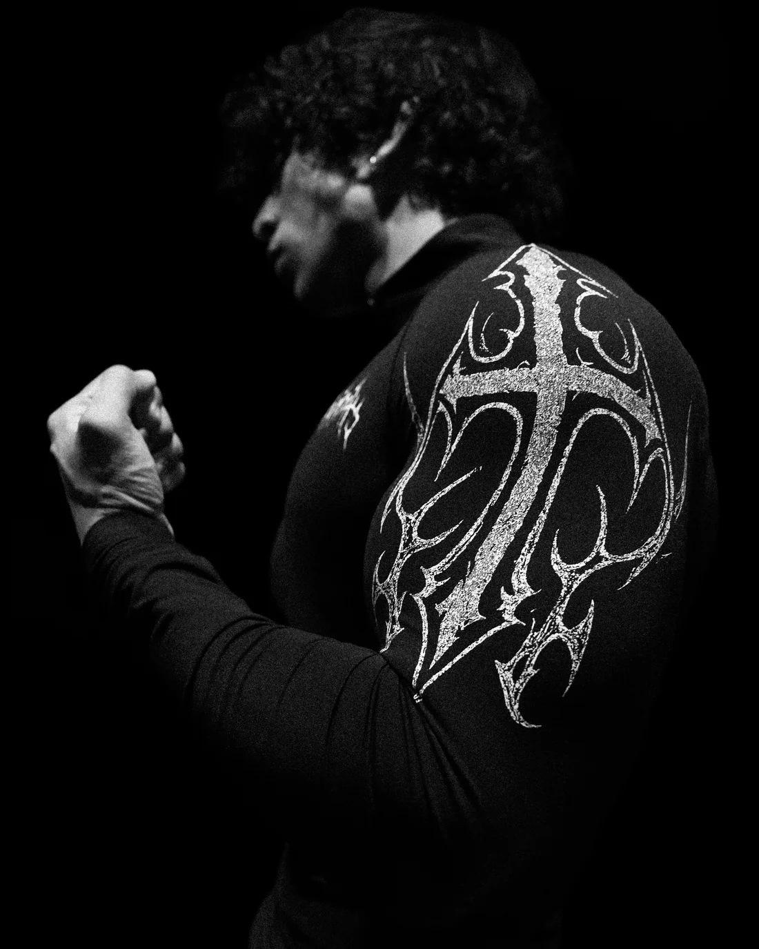 

Чоловіча футболка Breathedivinity Venom для CrossFit, приталена, швидковисихаюча, з напівблискавкою, довгий рукав Small