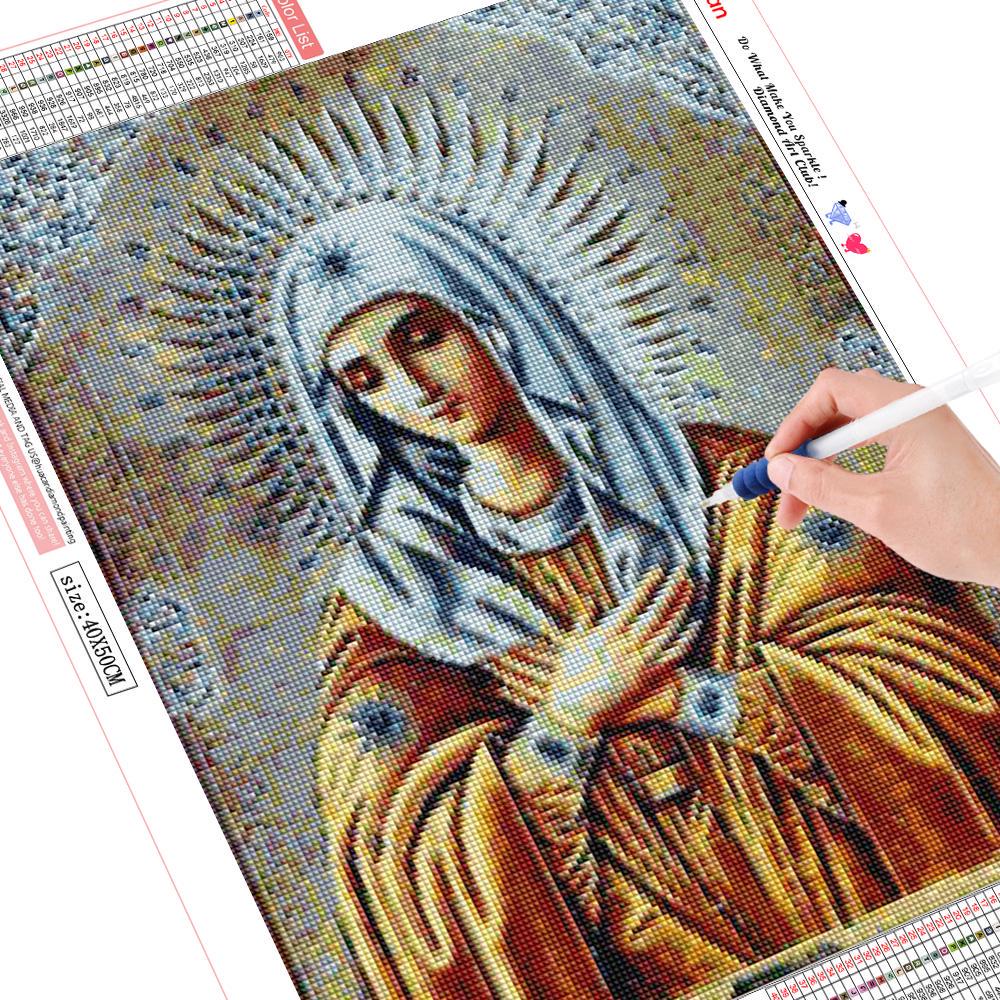 huacan Diamant-Stickerei, religiöse Jungfrau, Strasssteine, Bilder, Diamant-Gemälde, voller quadratischer Bohrer