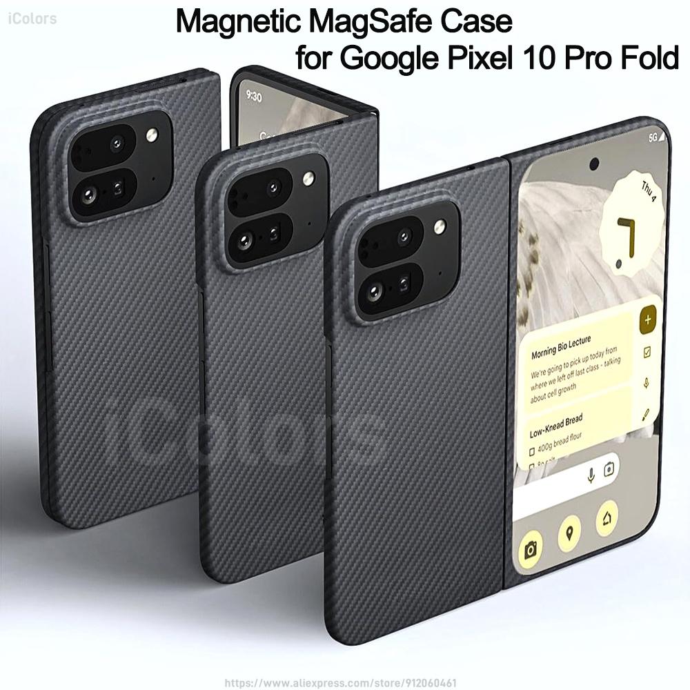 For Google Pixel 10 Pro Fold Magnetic MagSafe Case Aramid Carbon Fiber Case Ultra Thin Lightweight Aramid Fiber Cover
