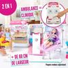 Barbie - 2-in-1 Medical Vehicle - Transformable Into a Hospital - Sounds and Lights - Ages 3+ - 20 Accessories