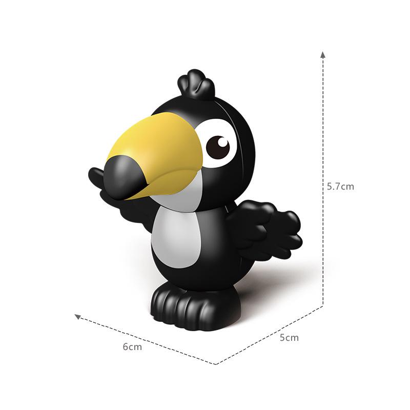 Large Building Blocks: Cartoon Animals Dolphin, Shark, Flamingo Assembly Bulk Toys