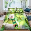 Kids Cartoon Snowman King Queen Duvet Cover Winter Quilt Cover White Snowflake Christmas Bedding Set Polyester Comforter Cover
