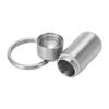 Portable Medicine Bottle Stainless Steel Waterproof Small Capsule Case Storage Container with Keychain