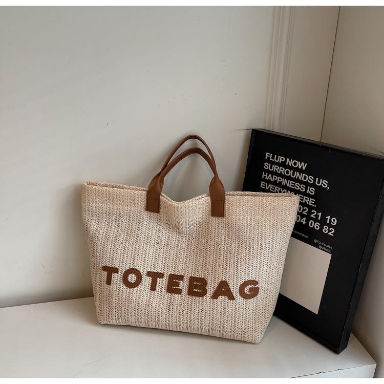 

Large-capacity tote bag 2025 summer beautiful new woven women s bag fashionable simple and versatile single shoulder underarm bag women
