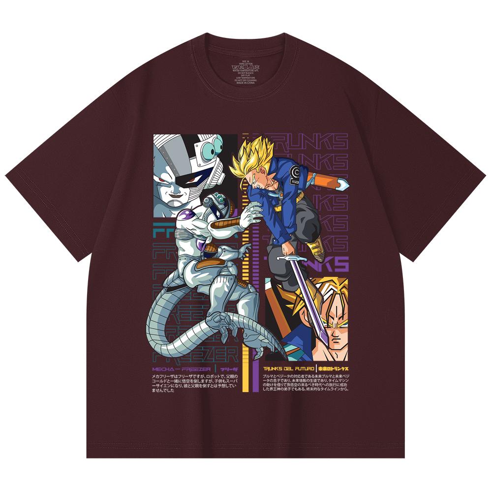 

230 Gsm 100% Cotton Dragon Ball V50 Trunks Freeza Print Unisex Heavy Cotton T Shirt 2XL