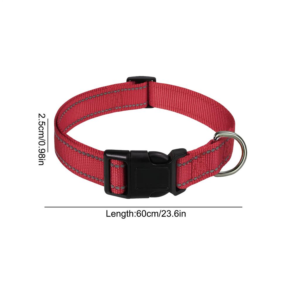 Reflective Dog Collar Adjustable Cat Collar Safety Nylon Pet Collar Durable Comfortable Reflective Pet Collar Pet Supplies