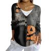 Women's Fashion Casual Knit Sweater Button-Up Halloween Printed  Cardigan Jacket