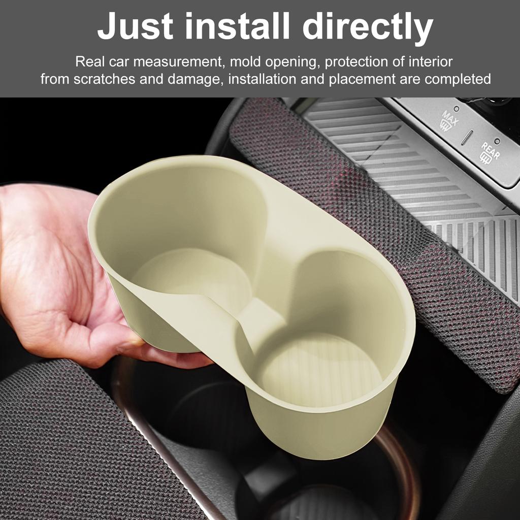 Silicone Water Cup Holder Storage Box for Mini Countryman U25 JCW 2024-2025 - Shock-Absorbing Cup Tray