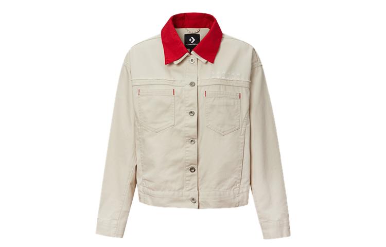Converse Jackets Women s Beige Lapel Moderate Workwear 10020988-138 XL