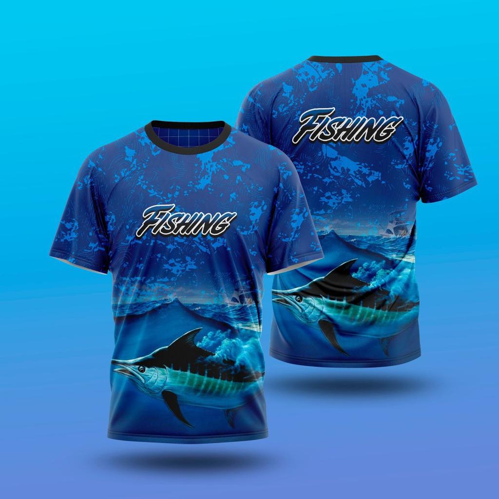 3D Digital Printed Summer Sports Russian Boys Girls Summer Loose Breathable Fishing Round Neck T-shirt