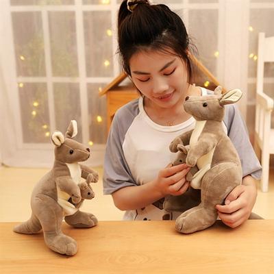 Cute Australian Kangaroo Plush Toy Mother And Son Kangaroo Doll Simulation Animal Doll Parent-Child Doll Birthday