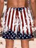 Men's Distressed American Flag Style Swim Shorts, Perfect for Beaches and Tropics