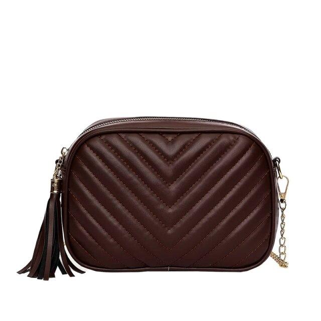 aliwood женская сумка из искусственной кожи с ромбовидной решеткой и кисточками — фото 12