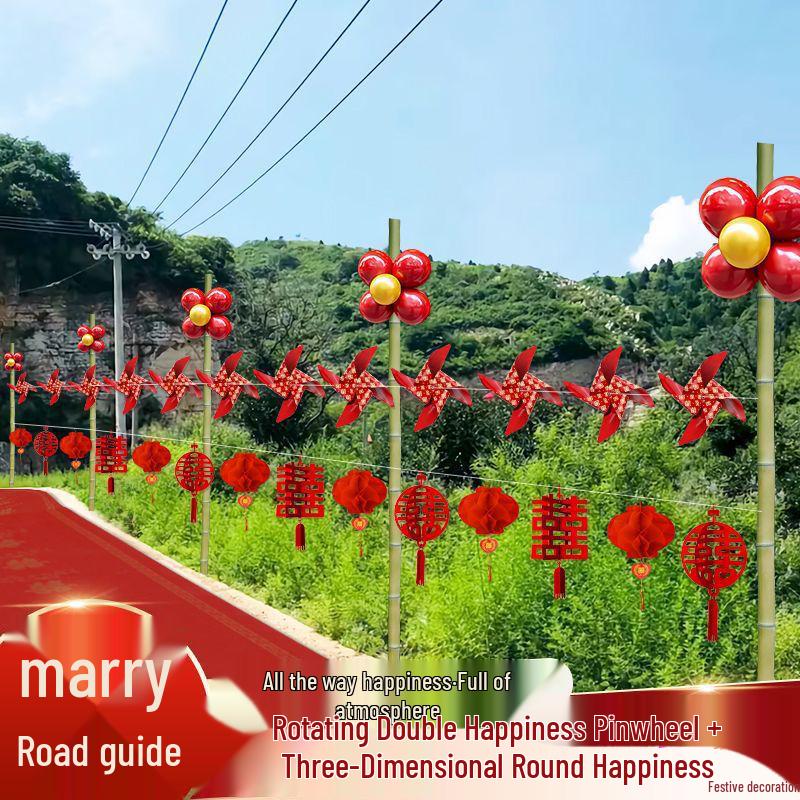 Colorful Wedding Aisle Decoration Set for Outdoor and Courtyard Events