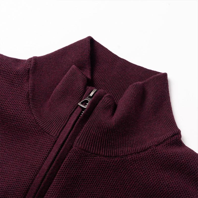 Polo Ralph Lauren Solid Color Zip High Neck Sweater Men sweater Burgundy 710888900-005