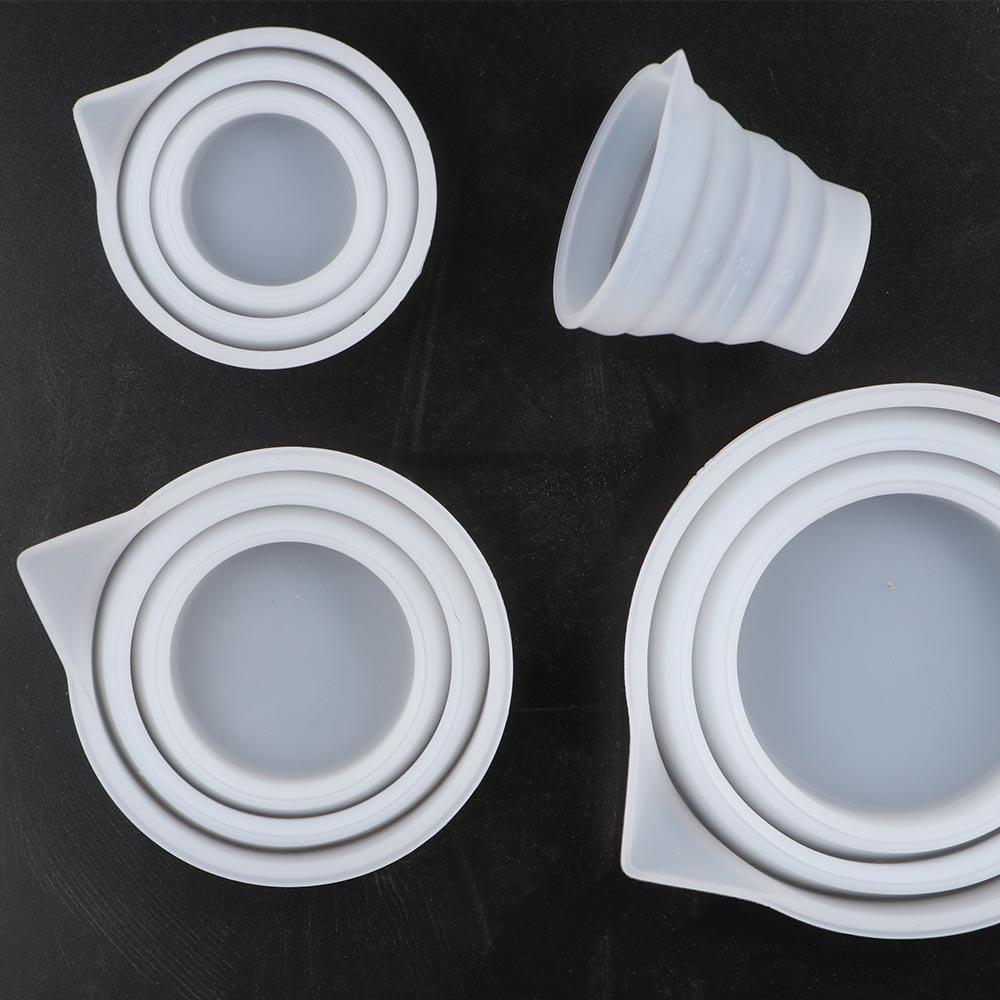 Mix Cup Epoxy Resin DIY Cups Reusable Graduated Cup Foldable Silicone Measuring Cup  Jewelry Making