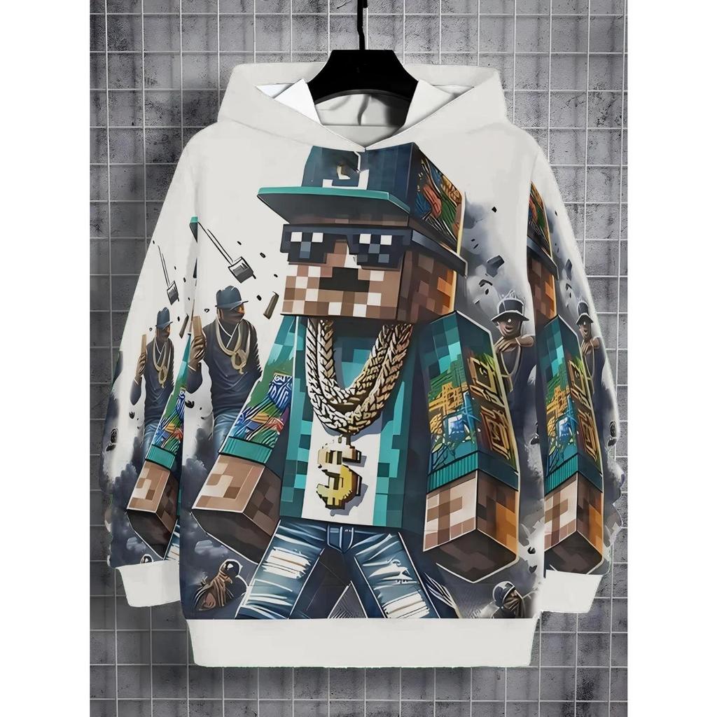 Neuer Anime-Hoodie, 3D-Cartoon-Kinderbekleidung für Jungen und Mädchen, langärmlige Herbstkleidung, geeignet für Kinder im Alter von 5-14 Jahren