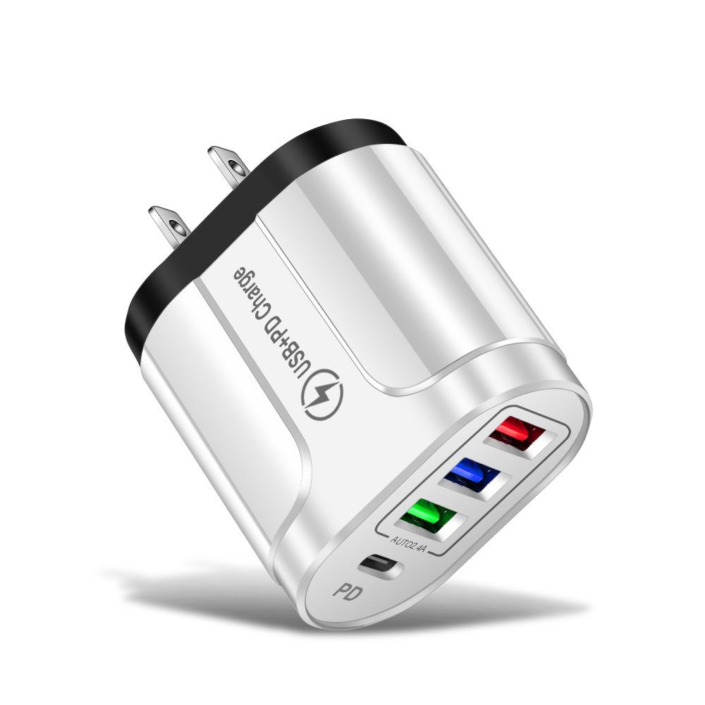 3-Port USB + Type-C Home & Travel Charger, EU/UK Standard, 5V/2.4A, New Model