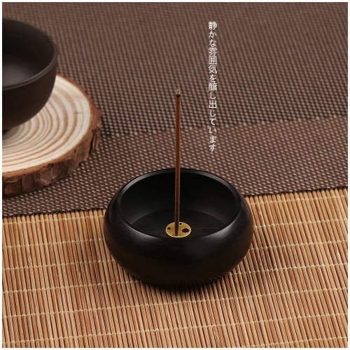 YJRUNFU Incense Holder, Stylish Wooden Incense Holder, Spill-Proof Ash Holder, Japanese-Style Mini Buddhist Altar Incense Burner, Ideal for Meditation