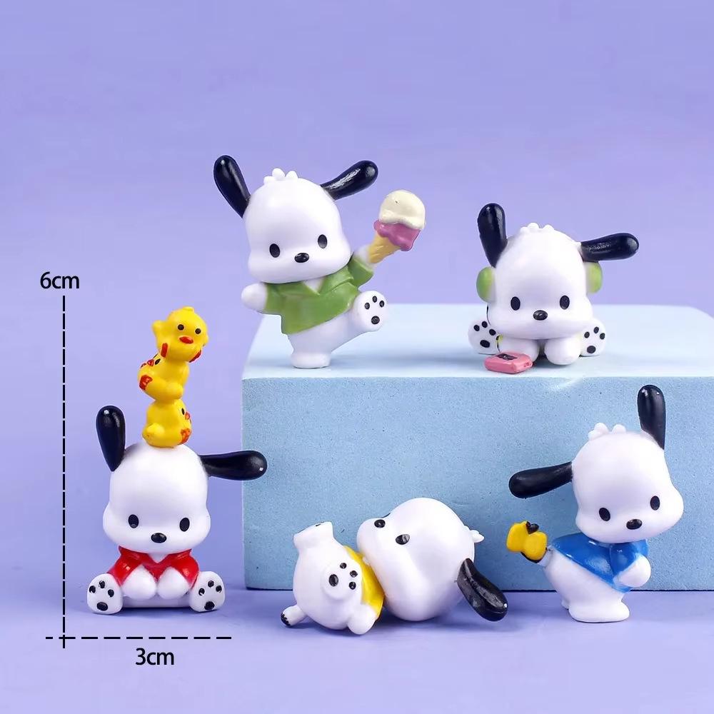 Sanrio Heartwarming Cake Figurine: Pochacco, Cinnamoroll, My Melody - Charming Big-Eared Dog Anime Collectible