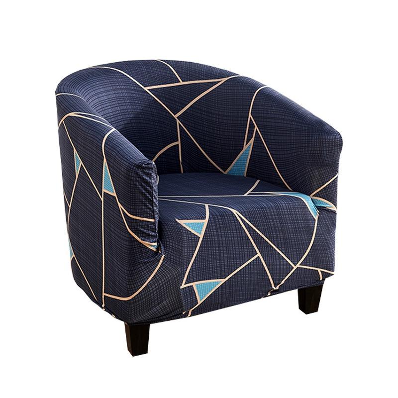 Milk Silk Printed Curved Small Sofa Cover with Irregular Shape, Suitable for Small Cafe Seating Chairs, Suitable for All Seasons