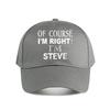 Steves Funny Slogan Baseball Cap Fashion Unisex Sunhat Womens Outdoor Sports Snapback Cap