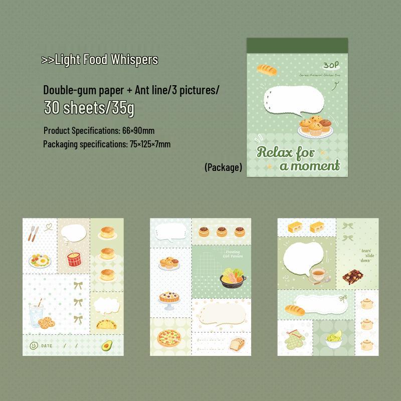 Ketchup Girl Relaxing Moment Sticker Book: 6 Hand-Drawn Designs, 30 Tear-Off Sheets