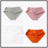 4-balení bezešvých dámských kalhotek středního pasu plus size z ledového hedvábí - Sexy letní trojúhelníkový design