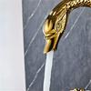 Tuqiu Gold Bathroom Faucet Widespread Brass and Crystal Basin Faucet Tap Luxury Basin Mixer Hot And Cold Shower Room Sink Faucet