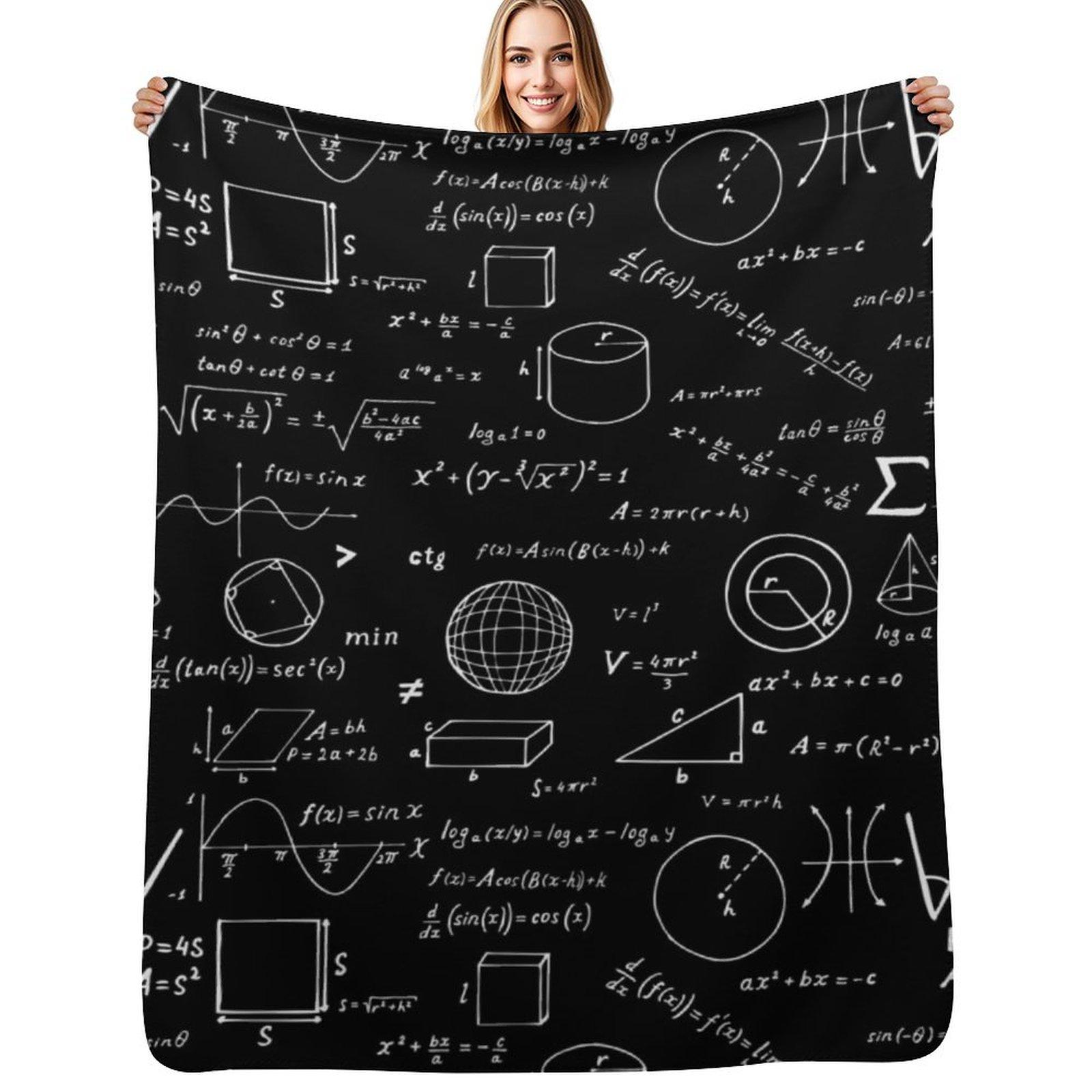 Math Formulas Throw Blanket Anti Shedding Soft Fuzzy Blanket for Home Size: 75*100cm, Weight: 230 GSM