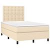 3142086 vidaXL Divan Bed with Mattress Cream 120x200 Cm Fabric
