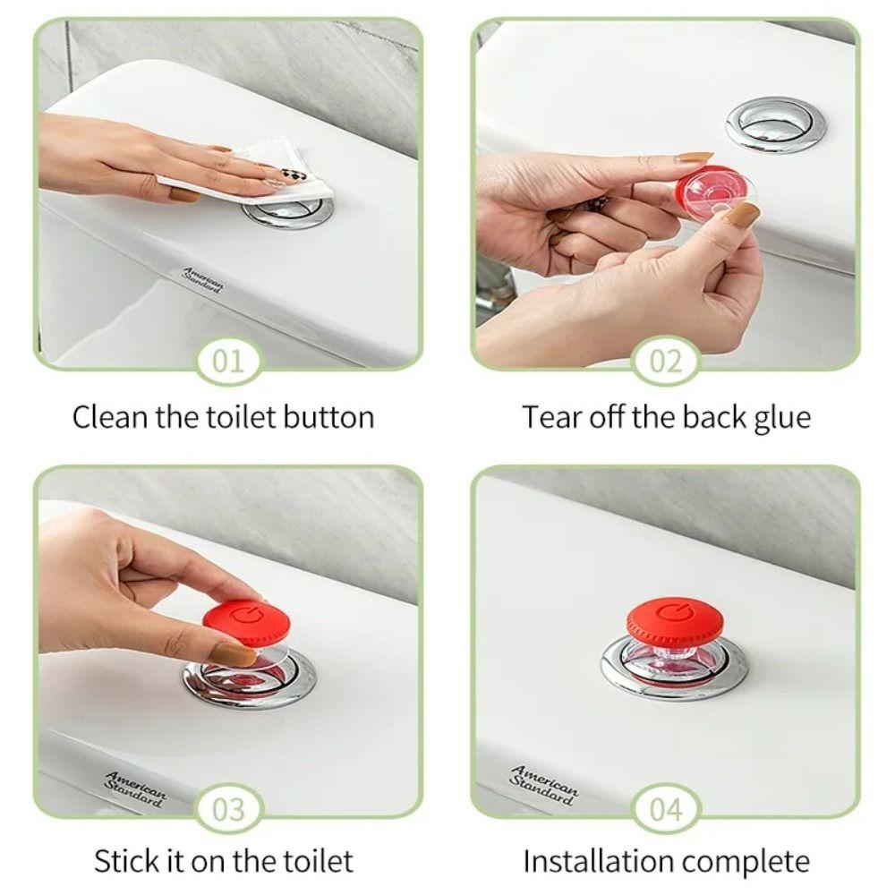 2pcs Nail Protector Toilet Presser Labor-saving Water Press Flush Button Room Decor