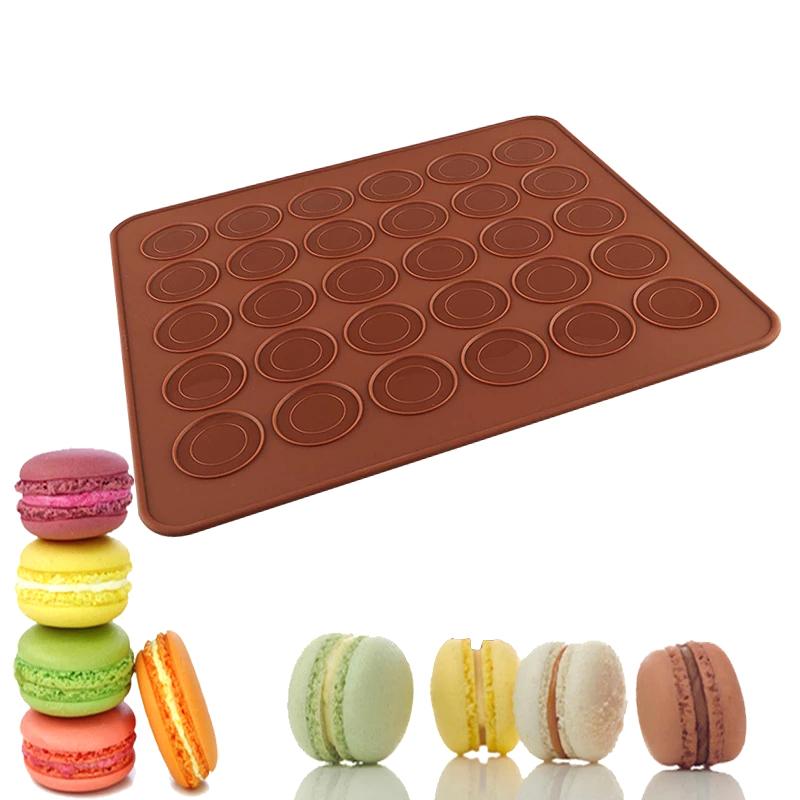 30 Cavity Silicone Pastry Cake Macaron Macaroon Oven Baking Mould Sheet Mat