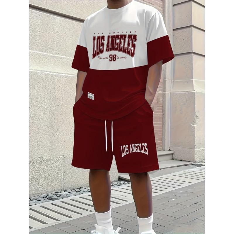 Men s Summer Los Angeles Fashion 2pcs 2XL