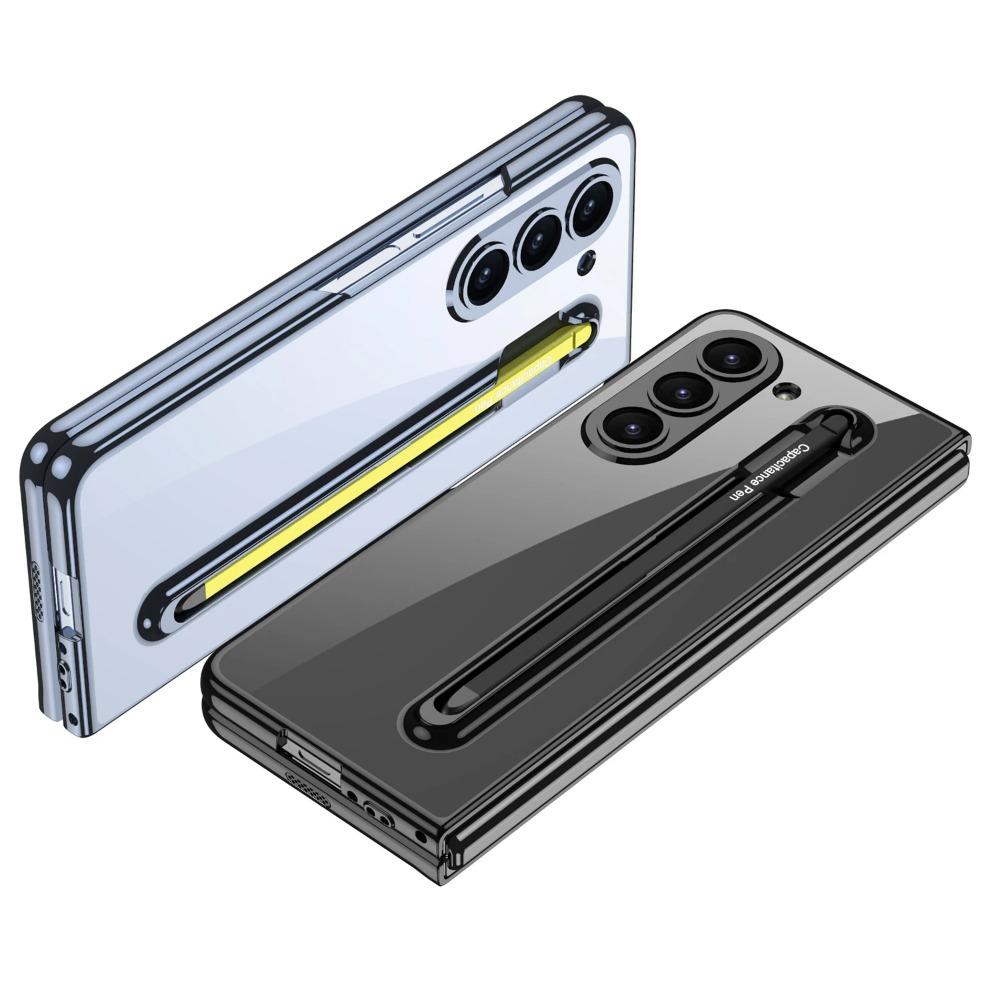 Cadru galvanizat transparent Husă dur pentru telefon pentru PC pentru Samsung Galaxy Z Fold 6 5 Husă rezistentă la șocuri cu stilou tactil de protecție pentru ecran